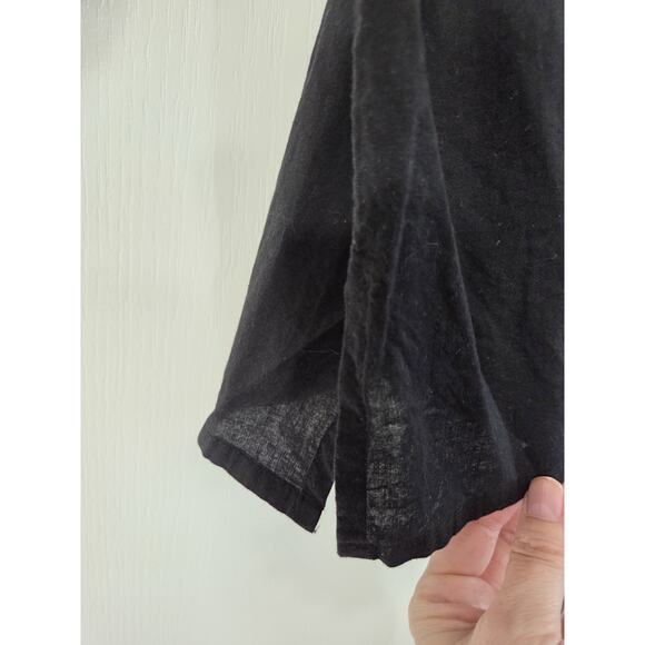 Royal Moda Black Cross-Stitch Floral Embroidered Boho Peasant Blouse, Size Large - Picture 7 of 11